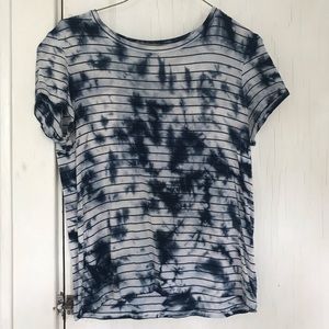 American Eagle Blue & Black Stripe Tie Dye Shirt